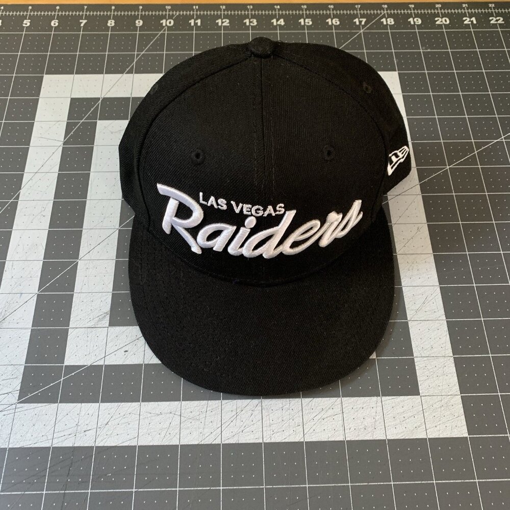 New Era Hat Adult Las Vegas Raiders 9Fifty Snapback White Letters Script Cap - Picture 2 of 9